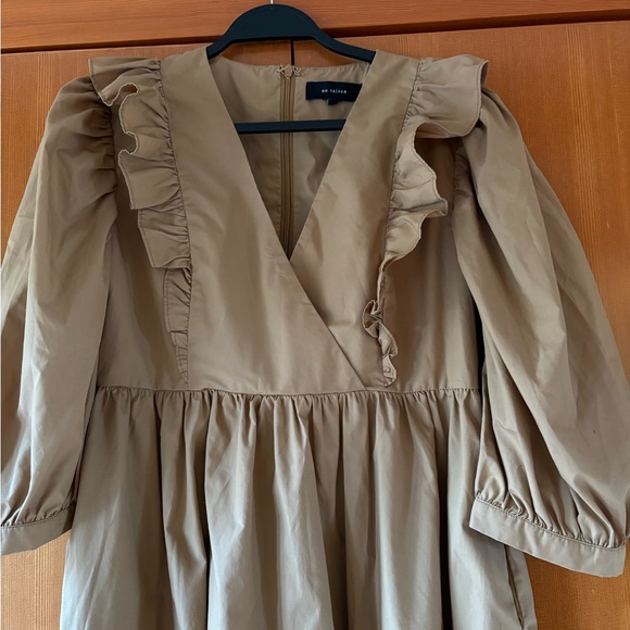 En Saison Tan Ruffle Long Sleeve Dress - Picture 2 of 2